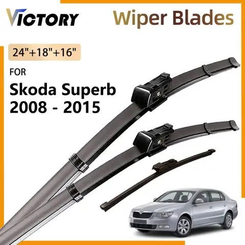 Front Rear Wiper Blades For Skoda Superb 2 MK2 B6 2008 - 2015 2014 2013 2012 2011 2009 Sedan Combi Windshield Windscreen Brushes
