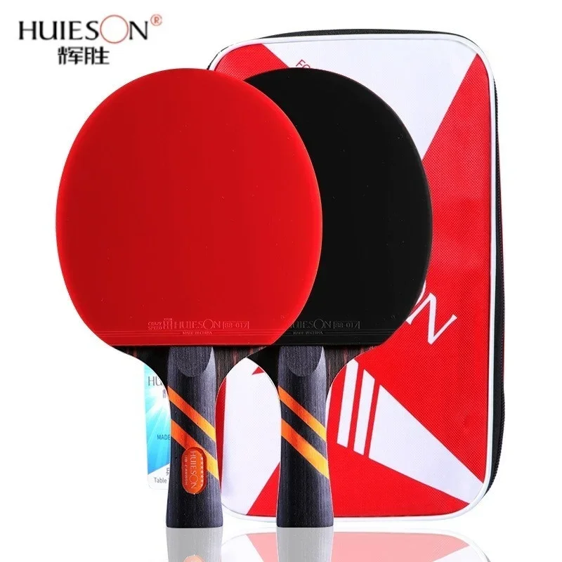 New HUIESON 8 Star Powerful Table Tennis Racket for Training Walnut Surface 5plywood+2 Inner Carbon Ping Pong Paddle 2pcs/set