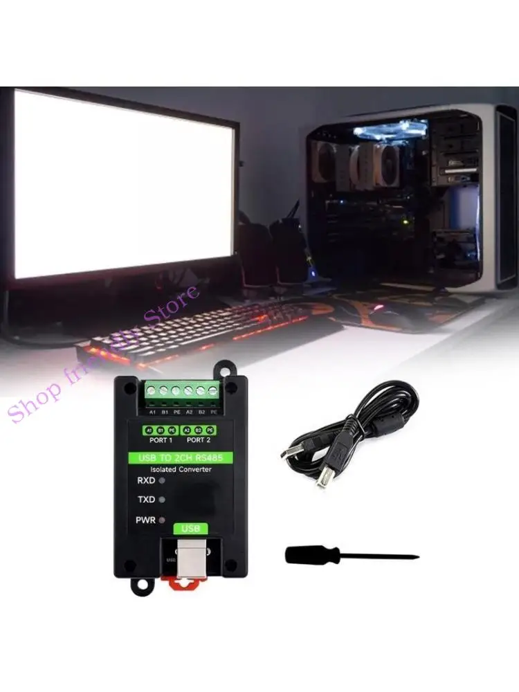 

594A Industrial USB To 2CH RS485 Industrial Conversion Adapter With Original FT2232HL Chip Multiple Protections