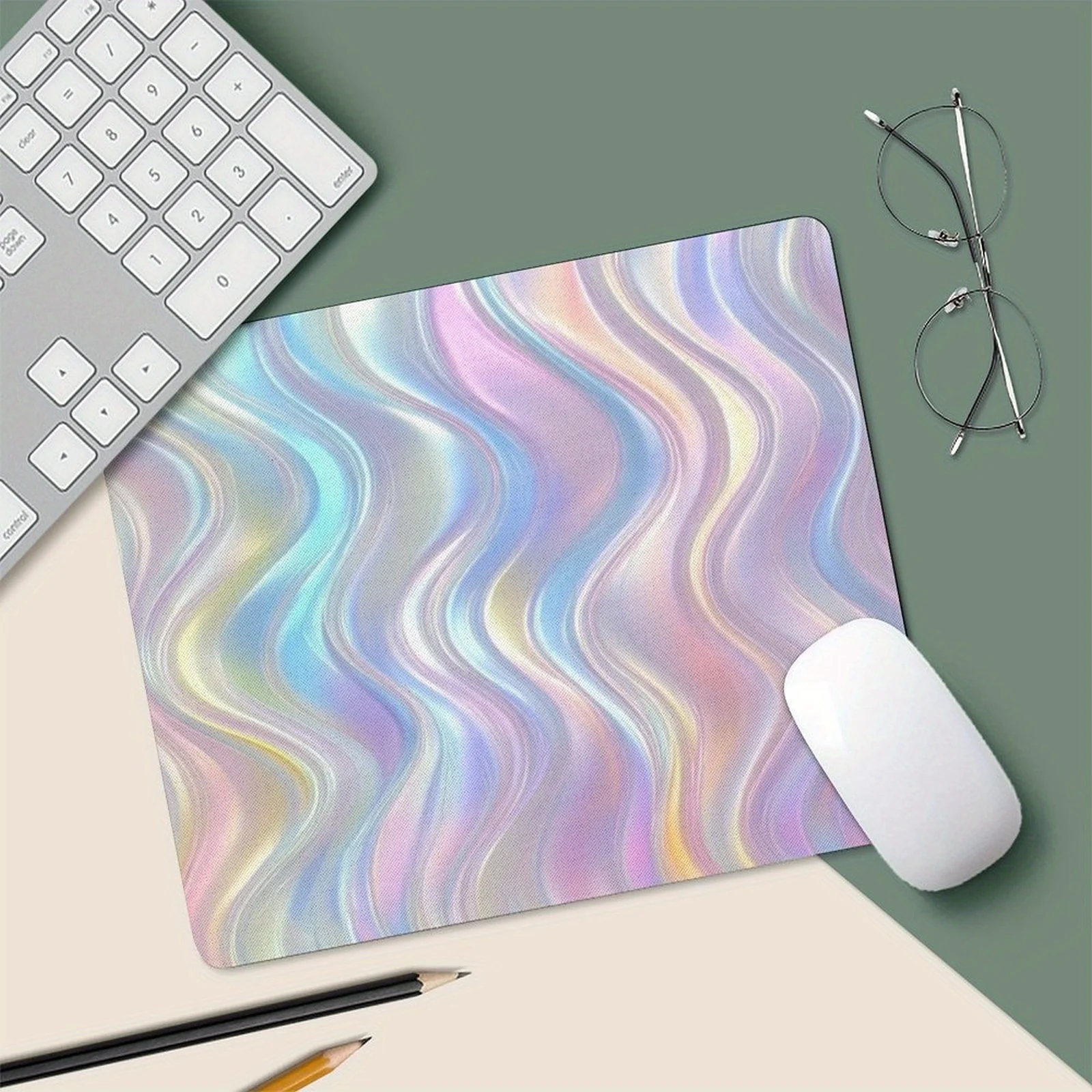 

Colorful gradient corrugated mousepad anti-slip small desktop decoration high-quality rubber anti-slip washable carpet table met