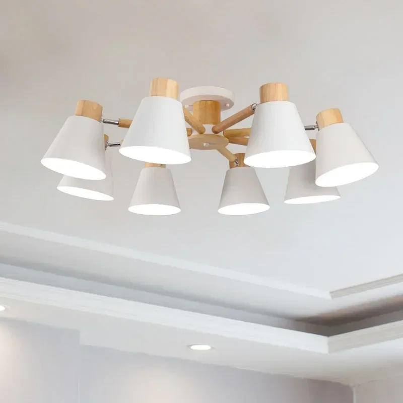 Lampadario a Led in legno creativo nordico soggiorno camera da letto soffitto cucina lampada a sospensione moderna lampadina E27 apparecchi di