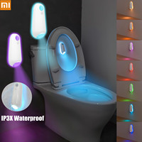 Xiaomi Toilet Night Light Motion Sensor 500mAh Battery Rechargeable Wall Lamp Wireless LED RGB Night Lamp Waterproof For Room