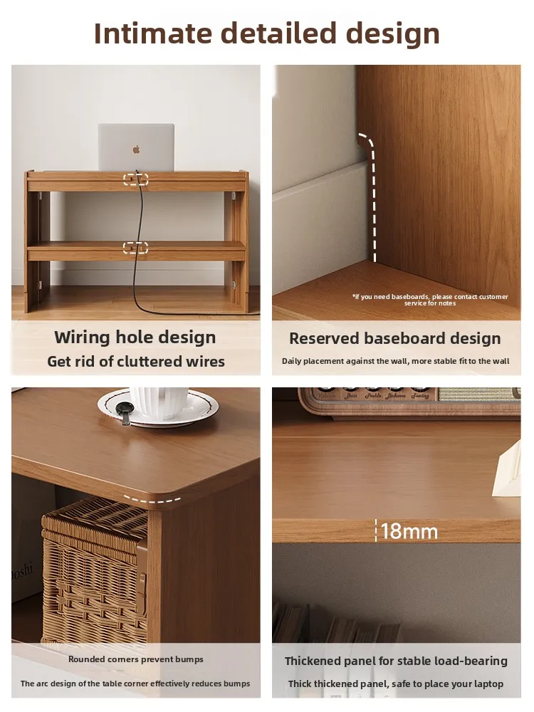 مكتب كمبيوتر من الخشب الصلب قابل للطي، شقة صغيرة، جدار منزلي قابل للإزالة، طاولة صغيرة ضيقة، منزل بسيط للإيجار بجانب السرير