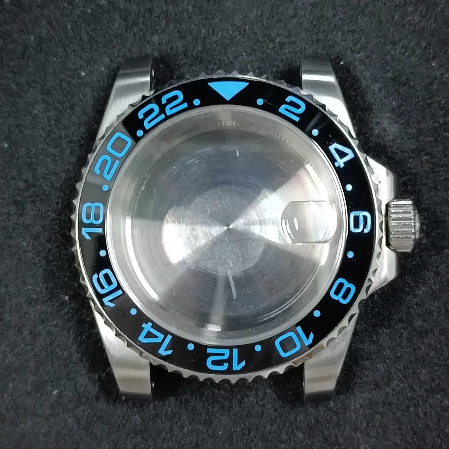 

40mm GMT 120 rotating scale Case Fit NH35 NH36 NH34 Watch Case Stainless Steel Sapphire Crystal Watch Box