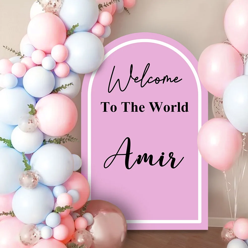 Baby Shower Custom Name Kt Board 120cm Pink Blue Arch Cutout for Birthday Decoration Gender Reveal Party Baby Shower Decorations