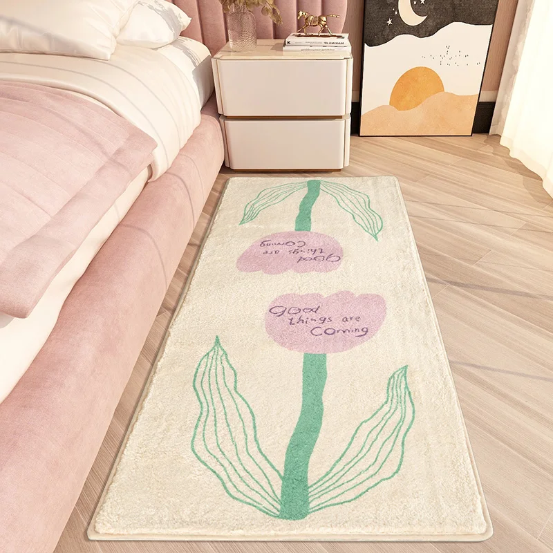 

Fluffy Soft Lounge Rug Flower Pattern Rugs for Bedroom Modern Style Living Room Decoration Plush Carpet Thick Washable Floor Mat