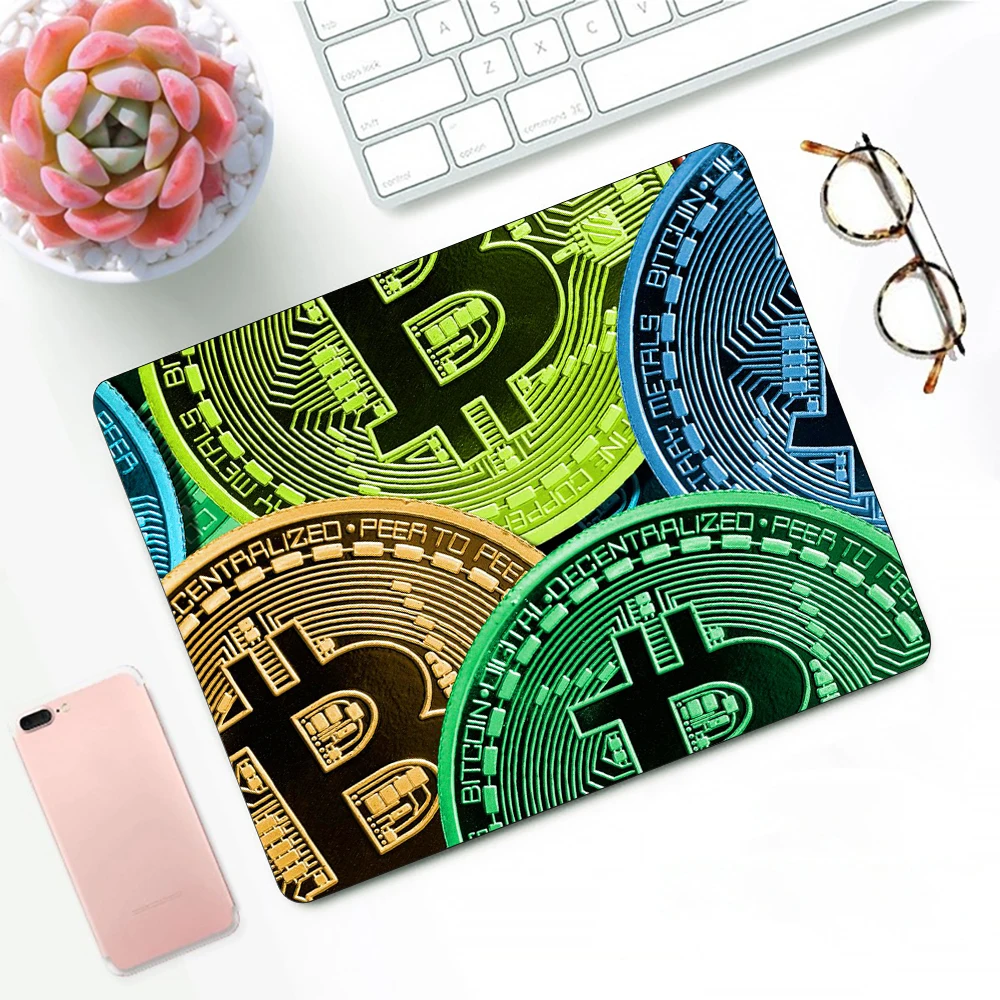 Bitcoin Coin Soft USD Gaming Mouse Pad XS Small Mousepad For PC Gamer Desktop Decoration Office Mouse Mat Deskmat Rug