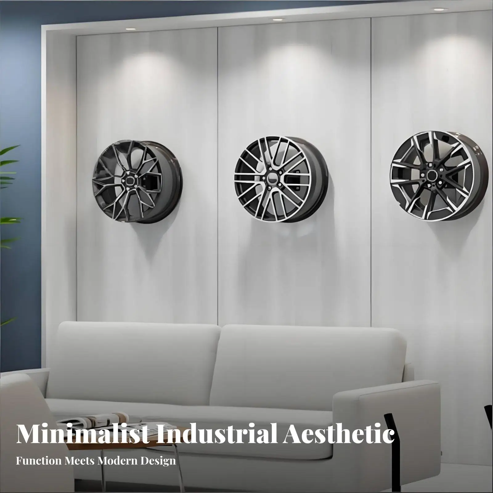 Rotating Wheel Rim Display Shelf Secure Wall Holder for Tire Shop Showroom Professional Car Parts Display