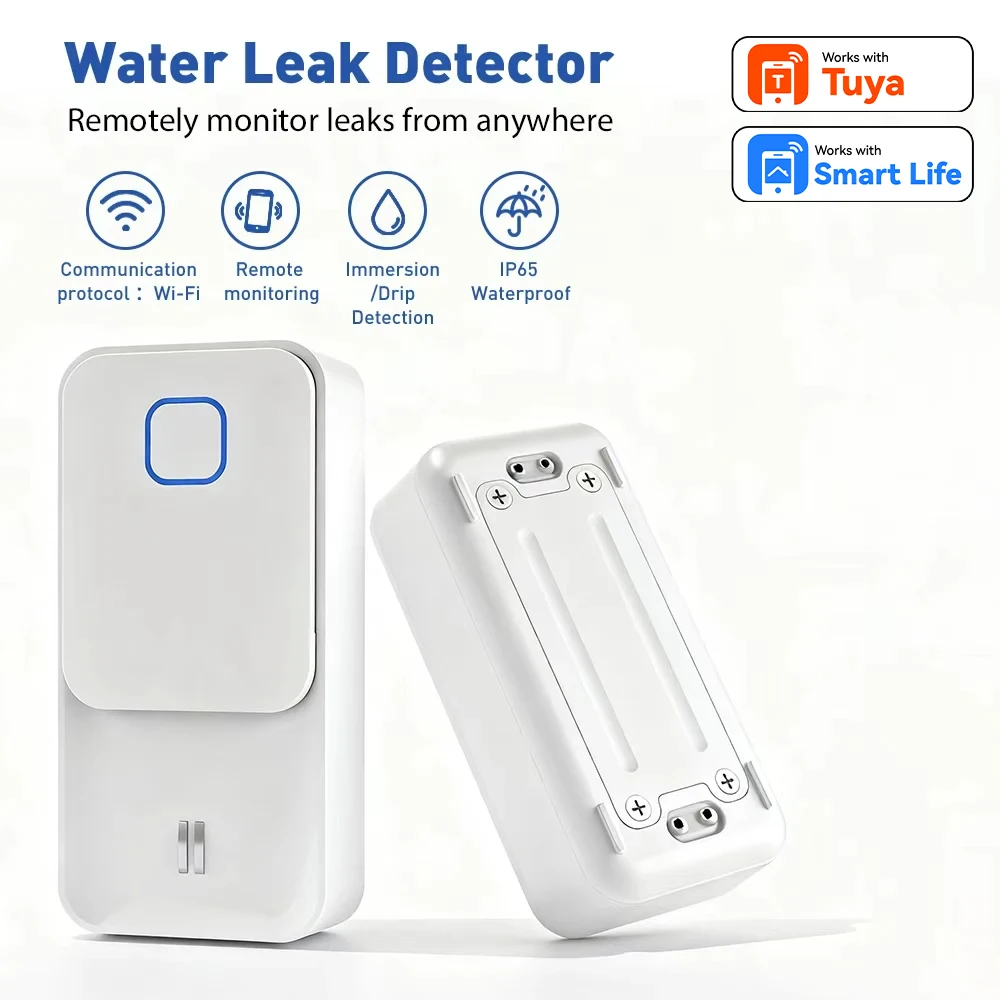 Zigbee/Wi Fi Water Leak Sensor for Tuya Smart Life App Alarm Drip Detector Home Security System Precise Leakage Detection Sensor