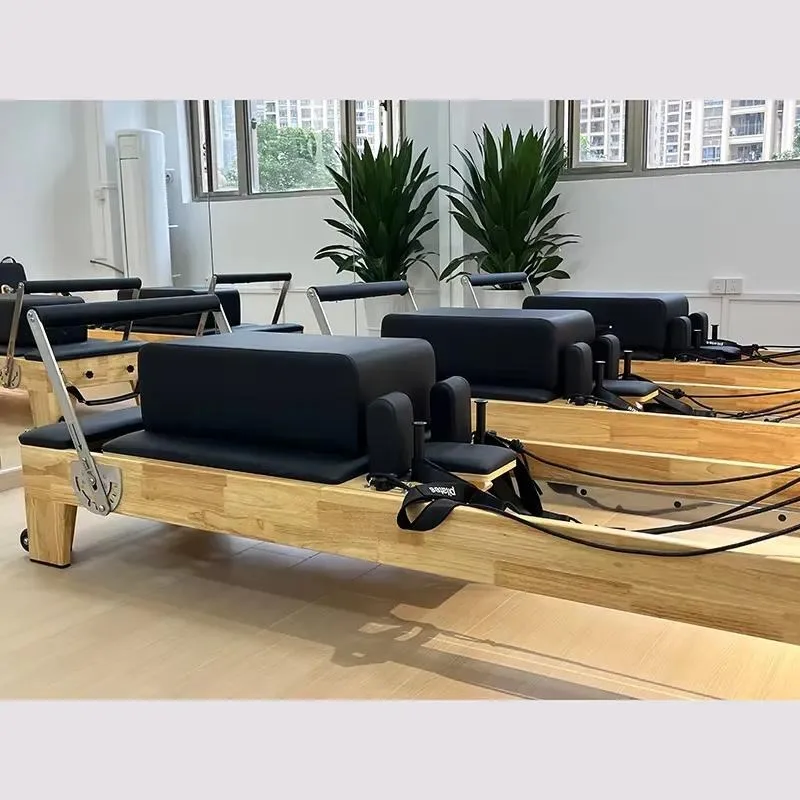 Durable Eco-Friendly Portable Multifunction Pilates Reformer 3-Year Warranty Adjustable Oak Wood Gym Equipment for Home