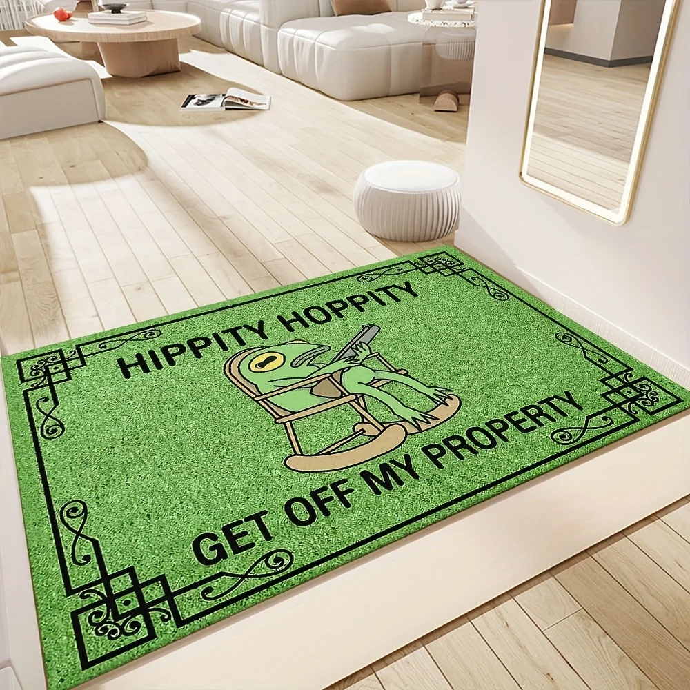 Leisure Frog Green Doormat Welcome Mat Outdoor Carpet Lightweight Living Room Rug for Bedroom Home Decor