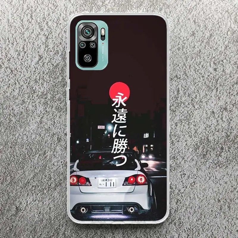 JDM Type R Civic Sport Car Phone Case For Xiaomi Redmi Note 13 12S 12 10 10S 11 11S 11E Pro Plus 11T 9 9S 9T 8 8T 7 Soft Silicon