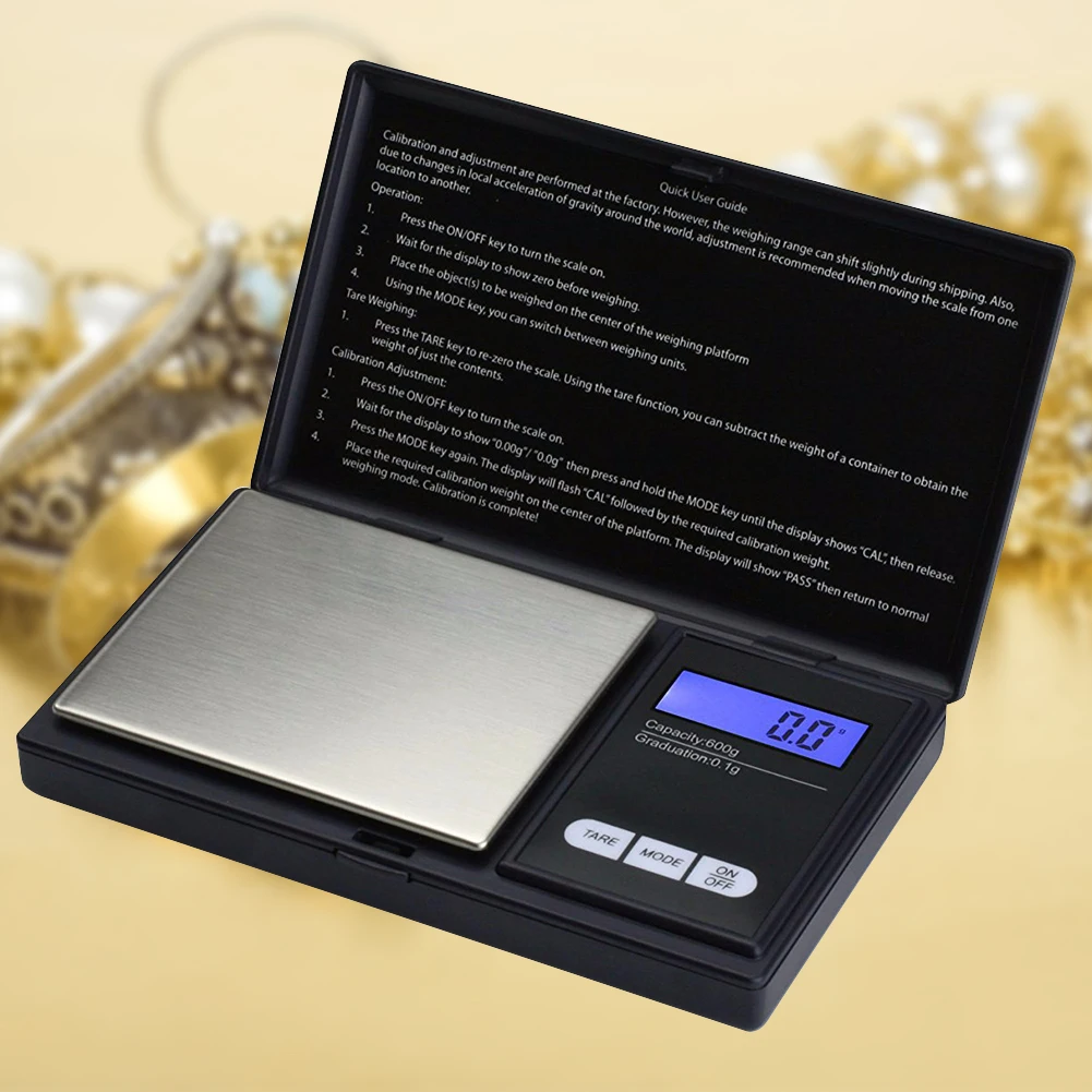 1kg/0.1g Digital Scale Gold Jewellery Weighing Scales Back-lit LCD Display High Precision Scale 7 Units Conversion Tare Function