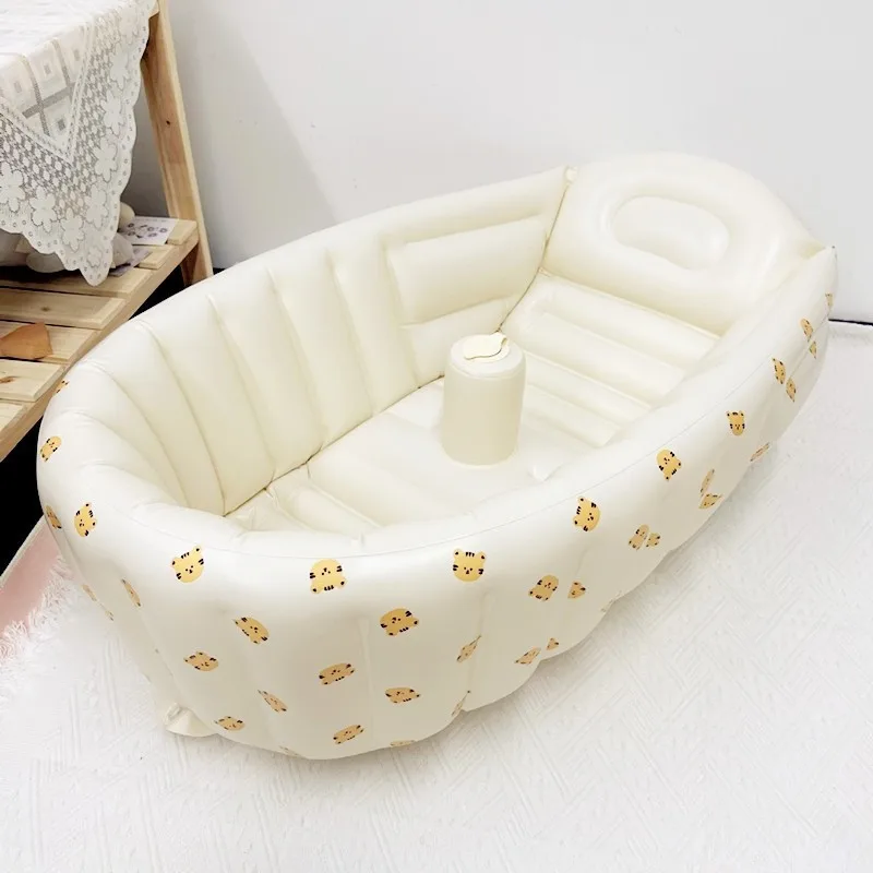 PVC soft rubber portable baby bath tub Newborn bath foldable child press inflatable bottom non-slip bathtub