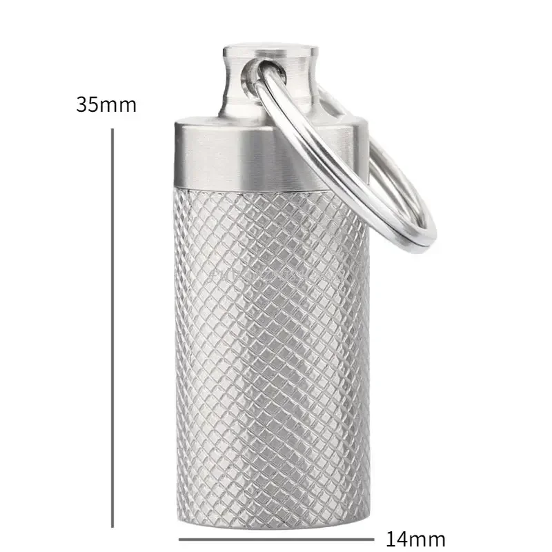 Portable Mini Titanium Alloy Sealed Capsule Waterproof Pill Box Travel Emergency Pendant EDC Medicine Tablet Container Organizer