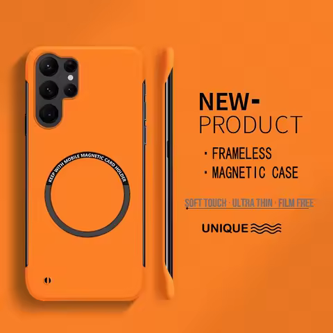 Luxury Ultra Thin Frameless Magnetic Case For Magsafe Samsung S24 S23 S22 S21 S20 FE Plus Ultra Slim Hard PC Matte Phone Cover