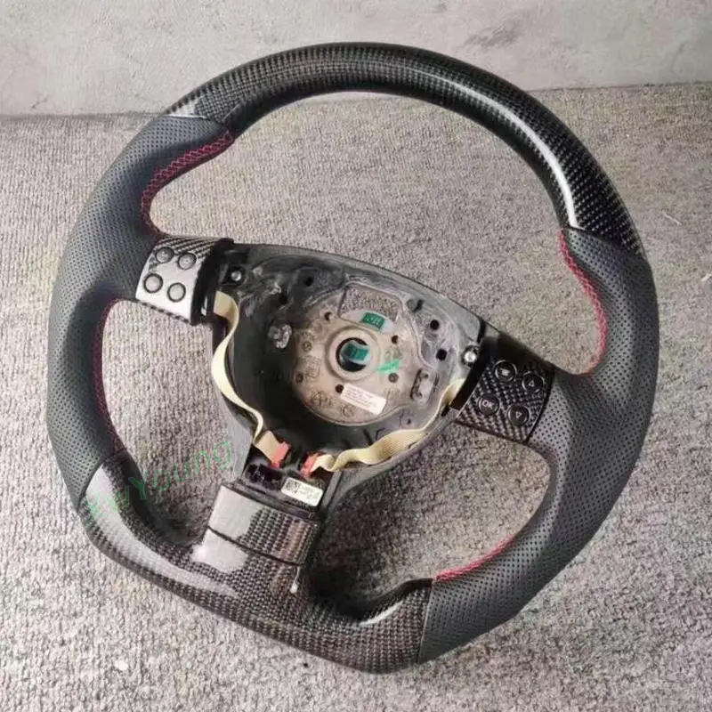 100% Real Carbon Fiber Steering Wheel With Leather For VW Volkswagen Golf 5 Mk5 GTI Passat Maiteng Touran