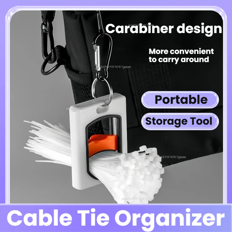Square Cable Tie Organizer Fluorescent Cable Tie Organizer Portable Reusable Storage Cable Tie Holder Cable Tie Storage Tool