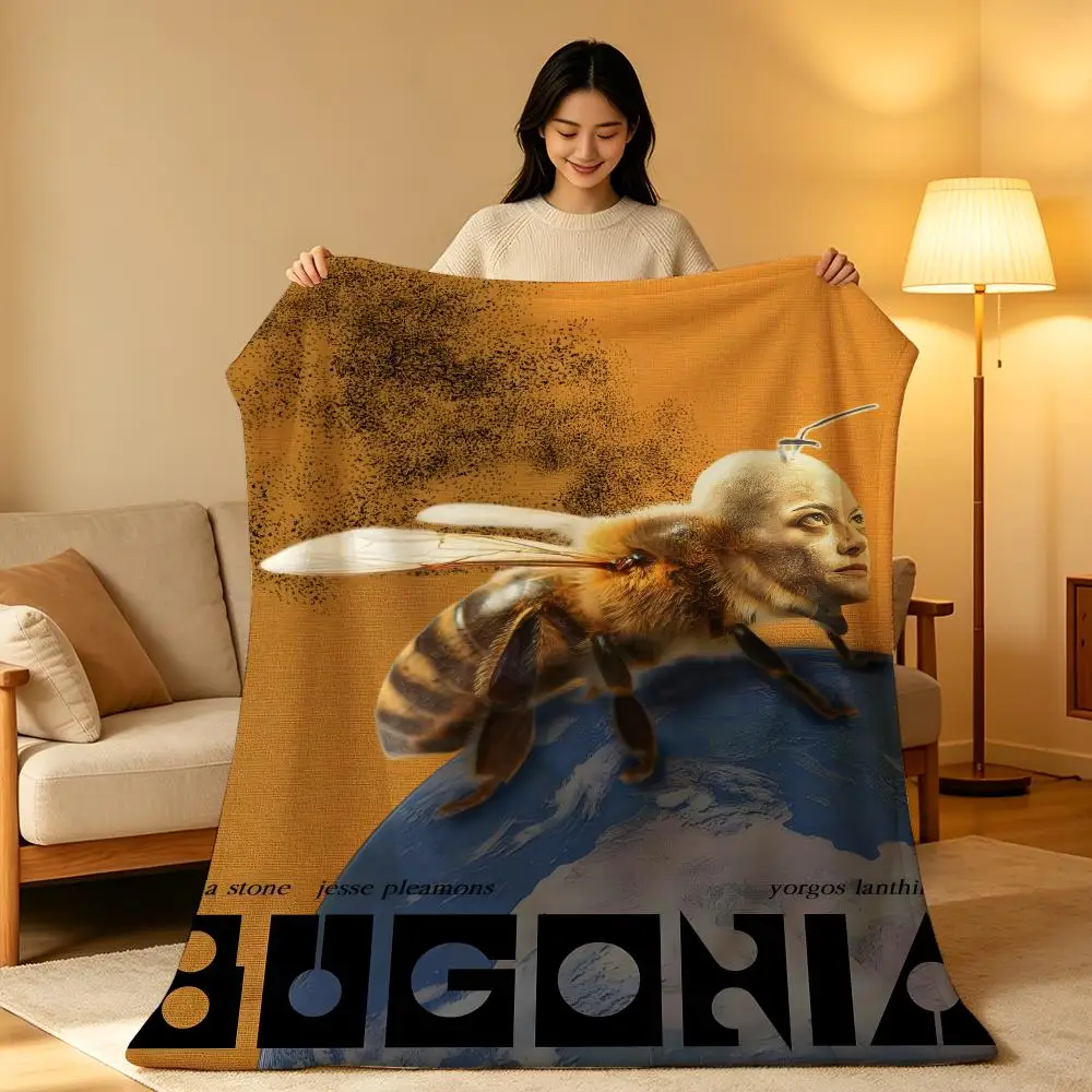 Music B-Bugonia Throw hot High-Density Short Plush Blanket Soft Skin-Friendly for Sofa Nap Air-Conditioned Room