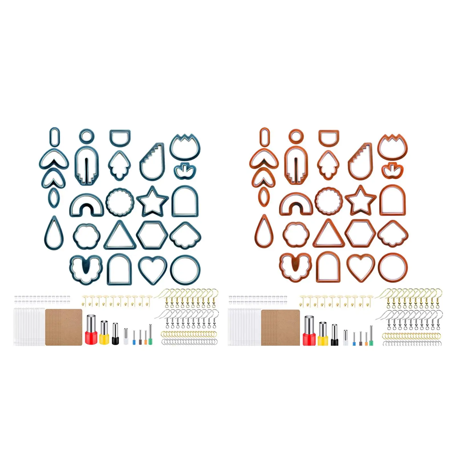 24pcs Plastic Polymer Clay Cutter Set Earring Making Kit Different Shapes Crafts DIY Handmade Kids Jewelry Making Clay Tools