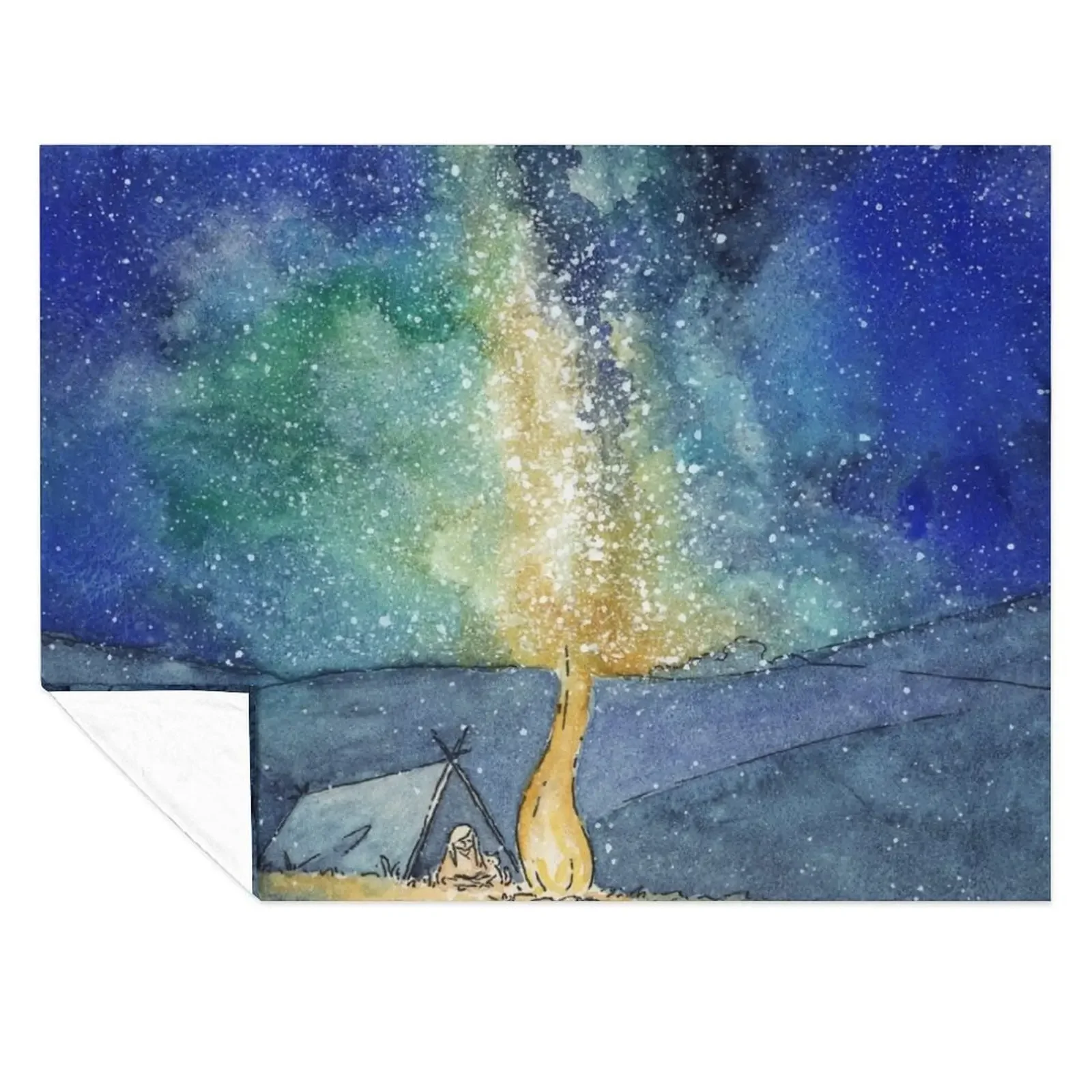 

Watercolor Night Sky Throw Blanket Flannels for winter christmas gifts Sofa Quilt Blankets