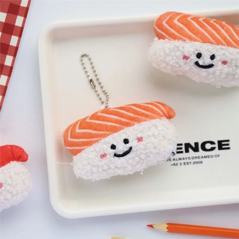 Creative Salmon Sushi ตุ๊กตาพวงกุญแจตุ๊กตาหัวเข็มขัด Expression ตุ๊กตา Plush ของเล่นเกาหลีสไตล์กระเป๋าเป้สะพายหลัง Charms หญิง