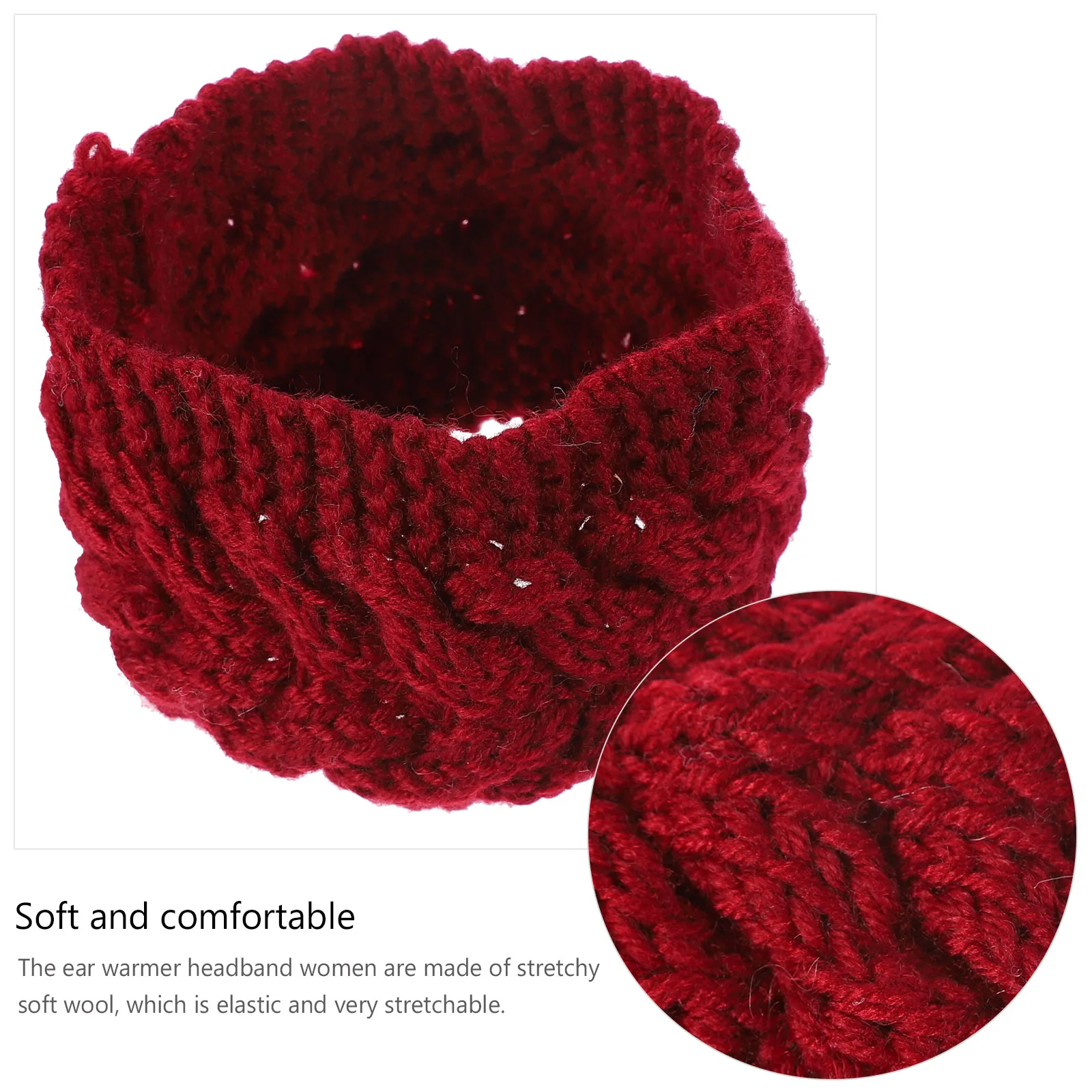 

Ear Warmer Women Outdoor Hairb s Knitted Wool Stretchable Lightweight Hair Accessory Women Winter Sports Skiing Hiking