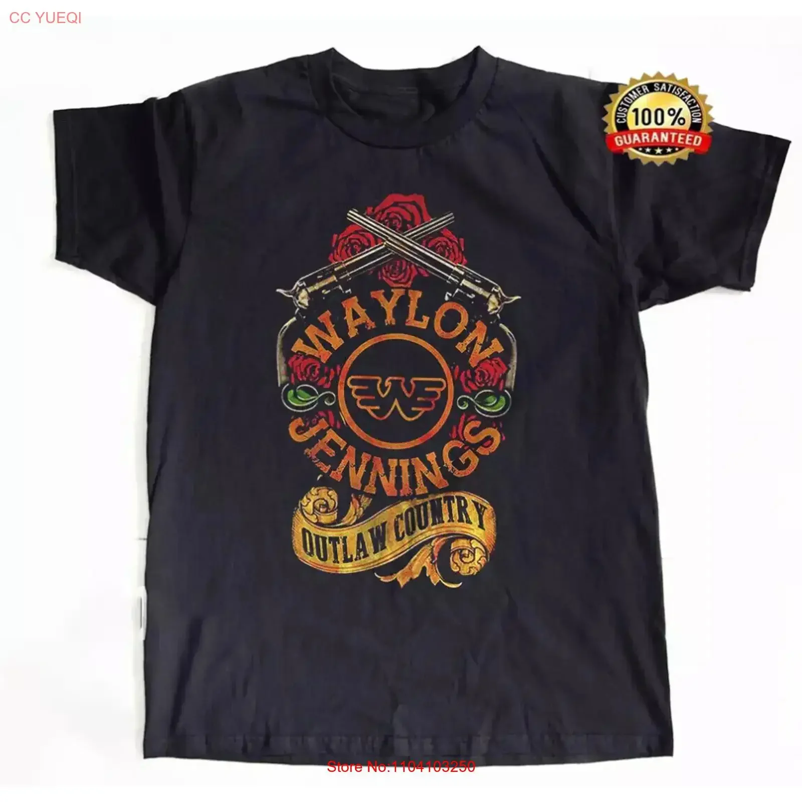 Waylon Jennings Outlaw Country Cotton T shirt vintage Washed streetwear Breathable fashion Top For Everyday Wear Soft Stretched