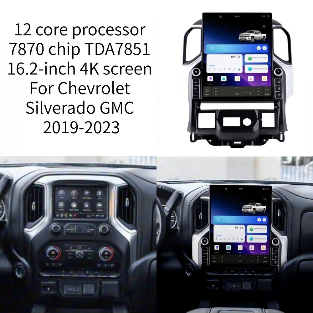 

16.2" Android 4K Screen 12 Core For Chevrolet Silverado GMC 2019+ Car Radio GPS Player Navigation Head Unit Multimedia Stereo