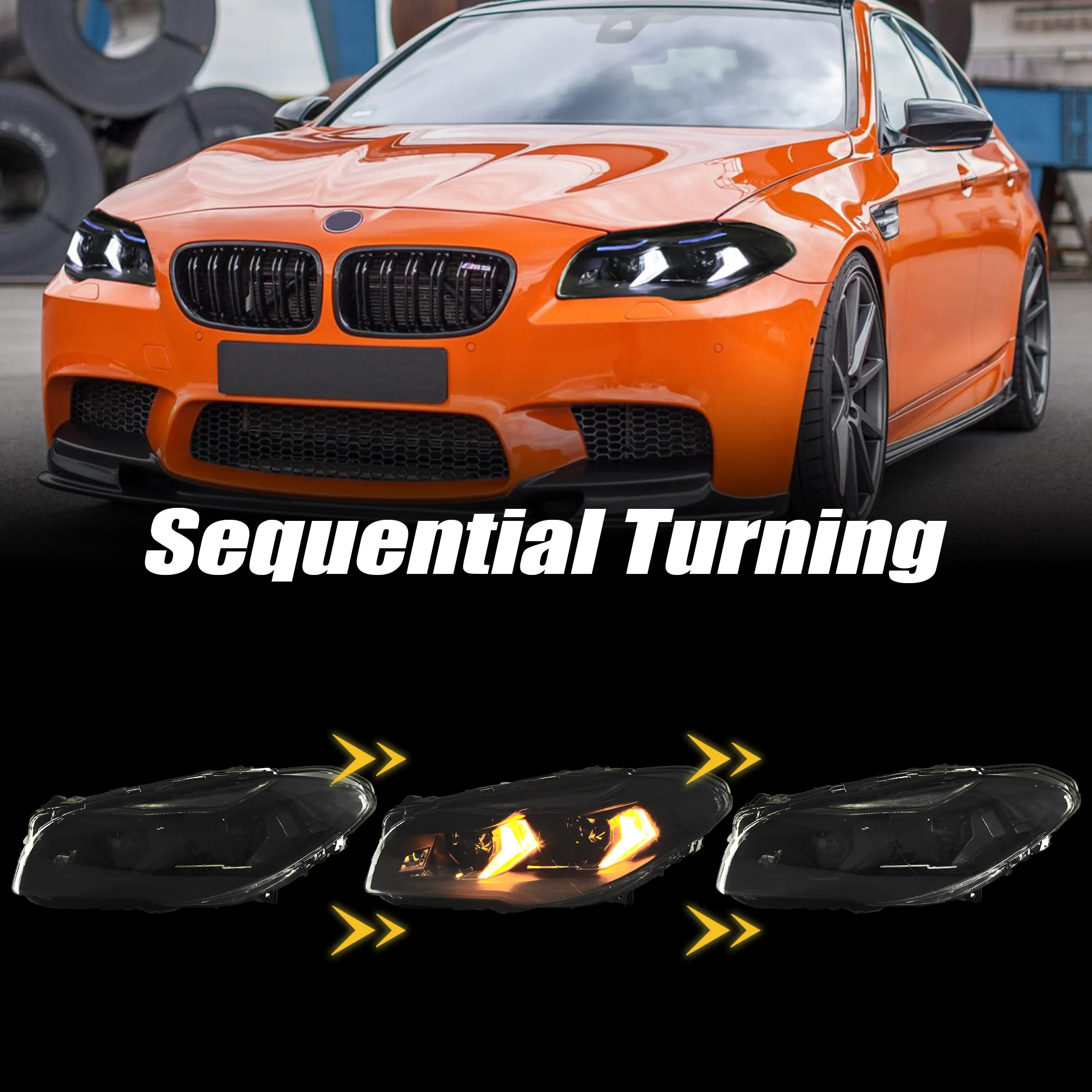 Car LED Headlight for BMW 5 Series F10 2011-2013 2014-2017 520-523-525-528-530-535Li,Dynamic startup（AFS systems not fit)