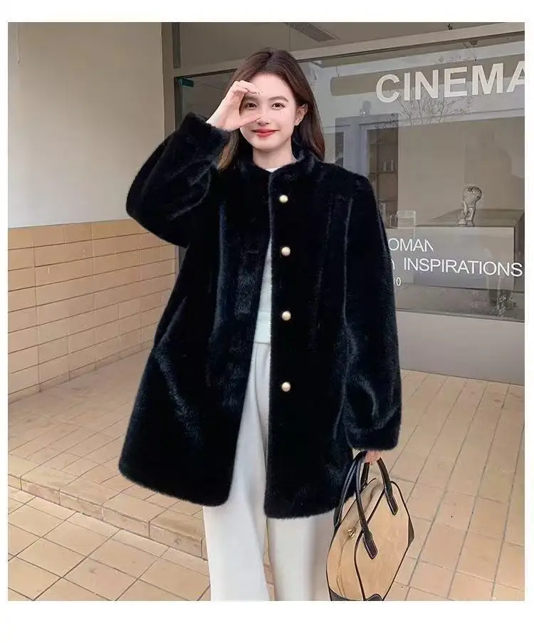 Elegante Mäntel aus Kunstpelz für Damen, gesteppt, Karneval, Mutter, amerikanischer Stil, dicker Mantel, Lammfell, getäfelt, schlicht, weiß, kariert, flauschig