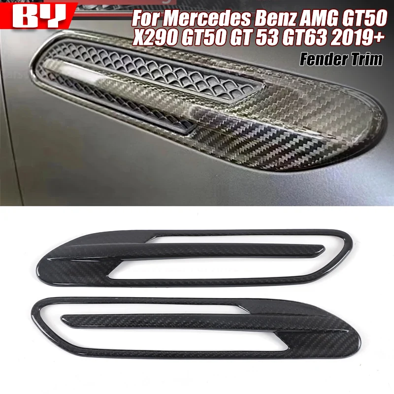

For Mercedes Benz AMG GT50 X290 GT50 GT 53 GT63 2019+ Dry Carbon Fiber Car Side Vents Air Outlet Vent Trim Car Accessories