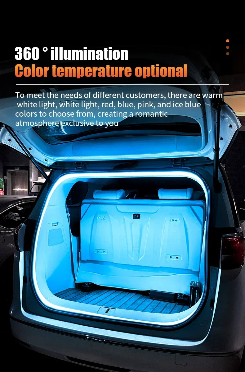 Auto-Kofferraum-LED-Lichtleiste 200cm/400cm Flexible PVC-Dekorationslichtleiste Automatische Induktions-Atmosphärenlampe Universal für SUV – Detail 7