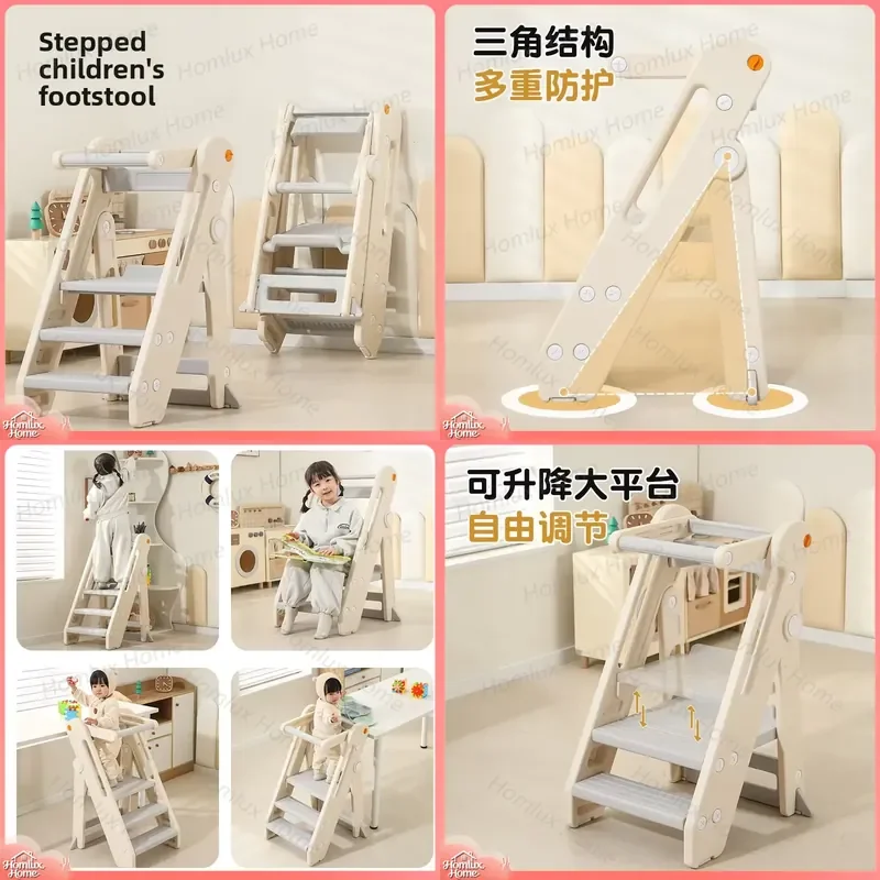 Foldable Baby Wash Table Ladder Stool for Kids Hand Washing Step Stool Children Climbing Foot Stool Bathroom Safety Stair for