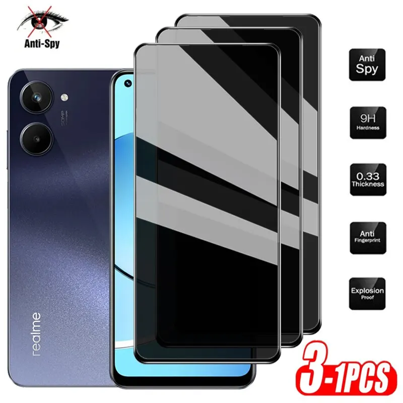 

Privacy Screen Protector For Realme 8 Pro 7 6 5 8i GT Neo2 C3 C15 C21 C12 C15 C25S C21Y C25Y C11 Reno 3 4 5Z 6Z 8Z AntiSpy Glass