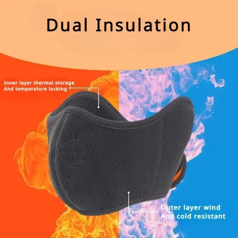 Winter Unisex Breathable Holes Mask Cold-Proof Thermal Mask Earmuffs Two-In-One Wrap Band Ear Warmer Outdoor Riding Ear Muff