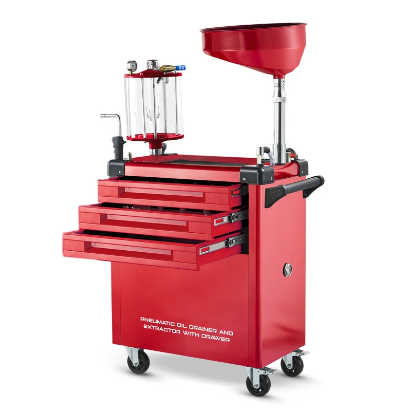 Portable Pneumatic Extractor Air Operated Waste Oil Changer Drainer Steel Machine Tool Cart With 61 Tools For Car Application
