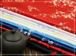 75CMX100CM Plum Blossom Damask Costume Trim DIY Jacquard Brocade Fabric Mongolia Robe Upholstery cloth DIY Material