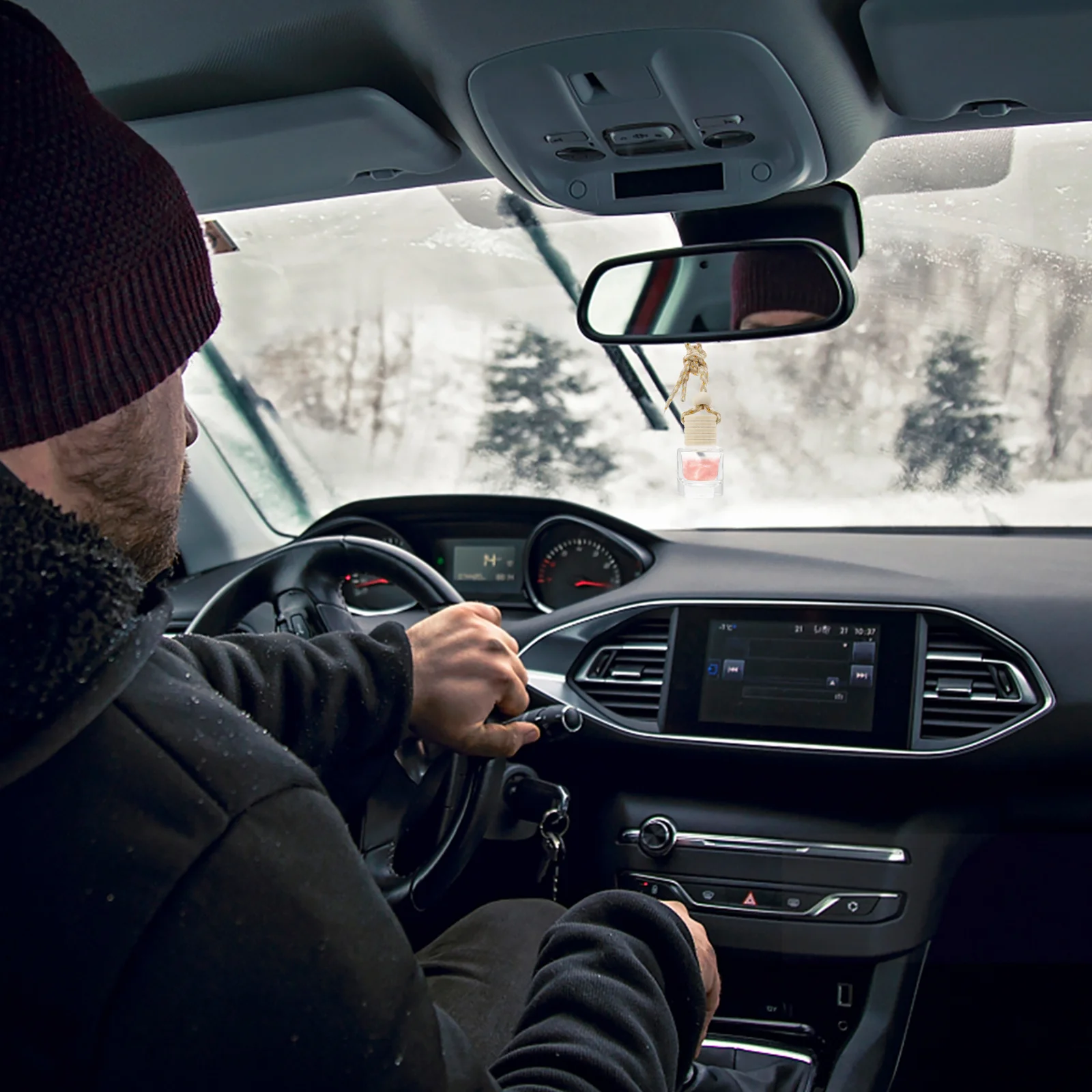 

10Pcs Car Perfume Pendant Empty Hanging Diffuse Bottle for Car Interior Pendant Decor Aromatherapy Bottles Auto Ornament