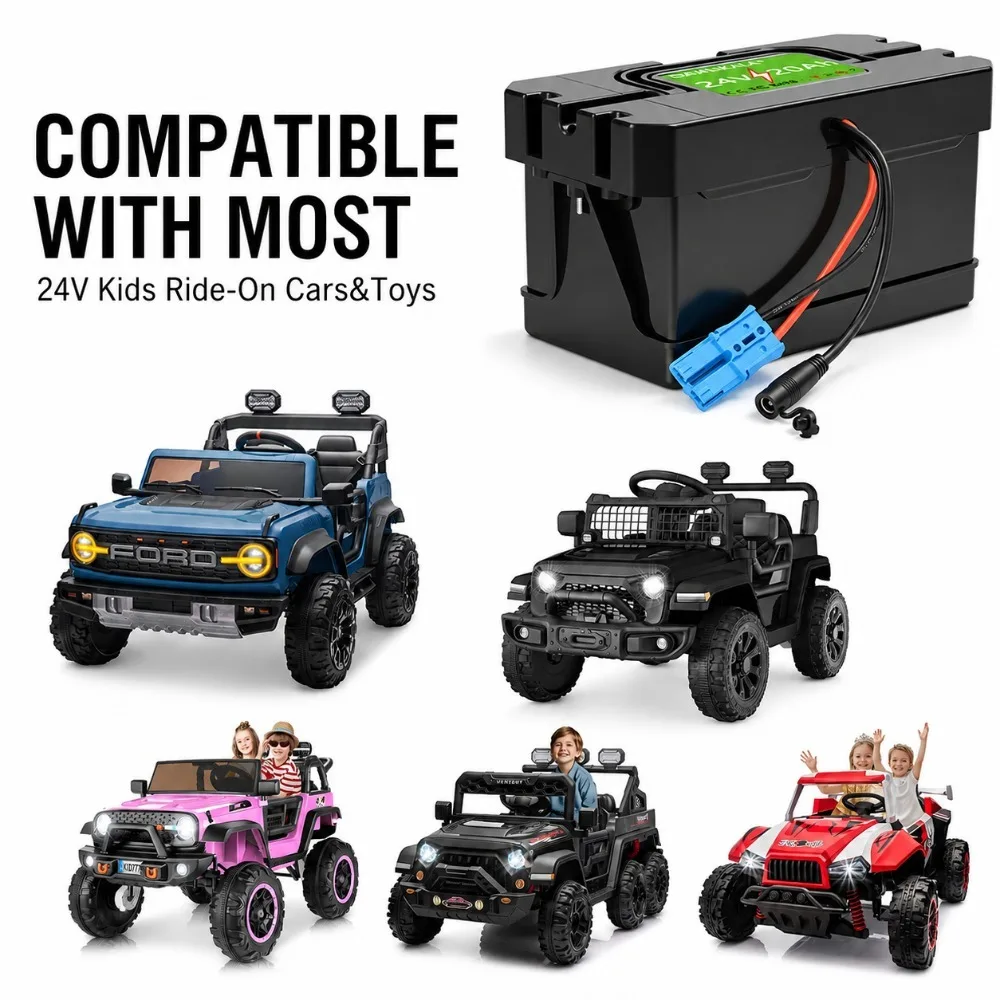 New 24V 20Ah Rechargeable Lithium Battery 29.4V Long Life Replacement Battery For Kids Ride On Toy Car Electric Powered Vehicles