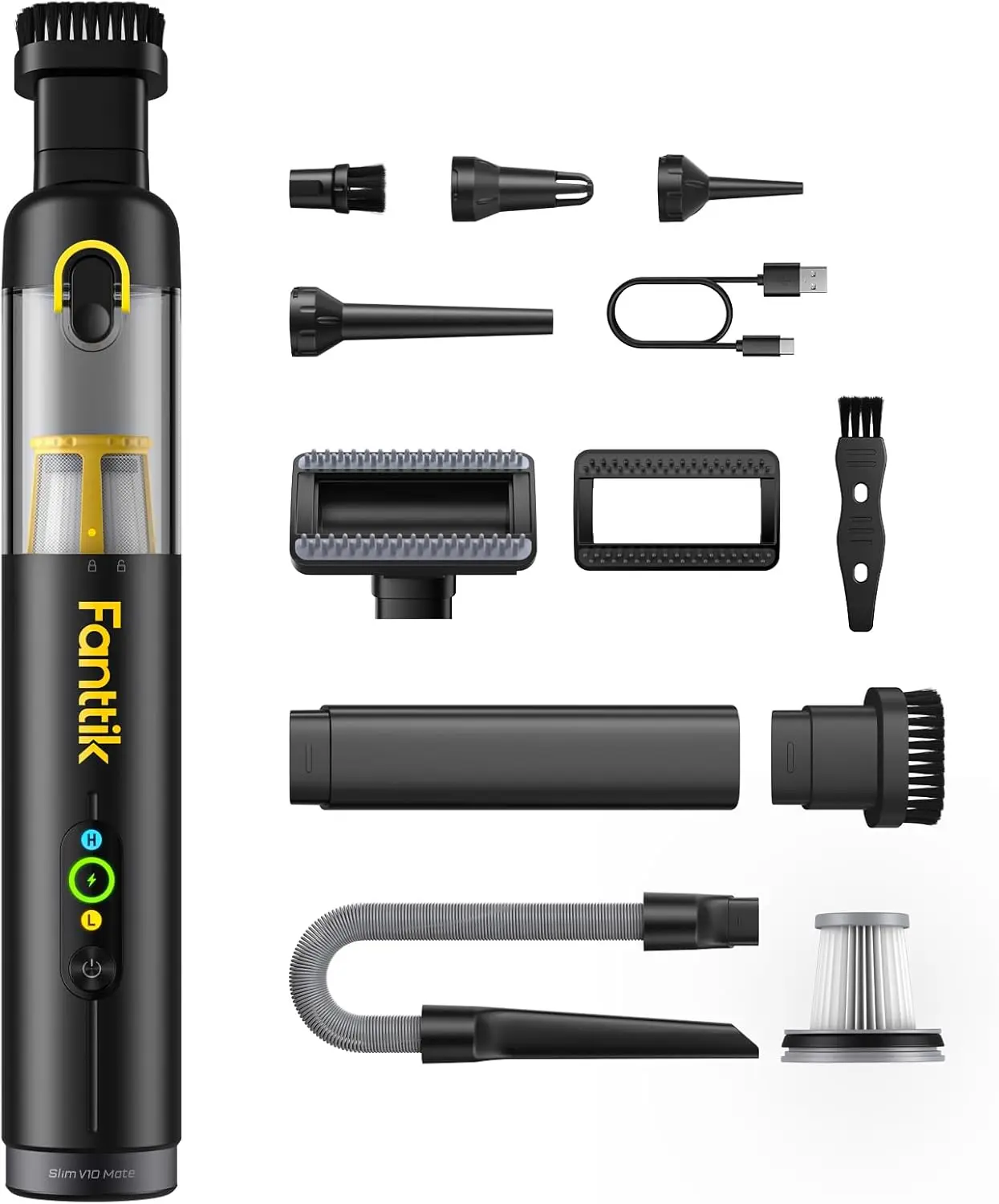 Slim Cordless Car Vacuum, 4-in-1 Portable Handheld Cleaner with 17000pa Suction and Smart Display