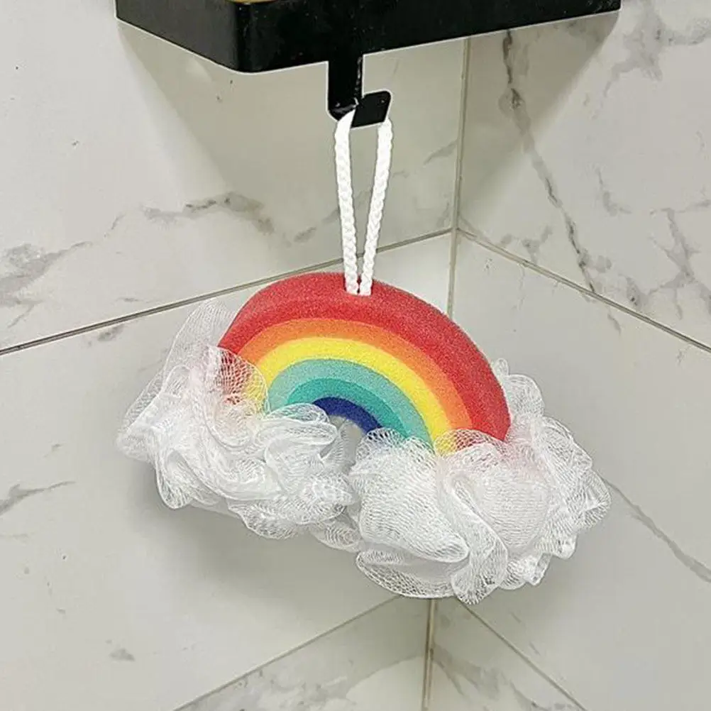 

2Pcs Kids Rainbow Bath Sponge Soft Body Scrubber Exfoliating Shower Puff Baby Toddler Loofah Washcloth Colorful Gentle Skin
