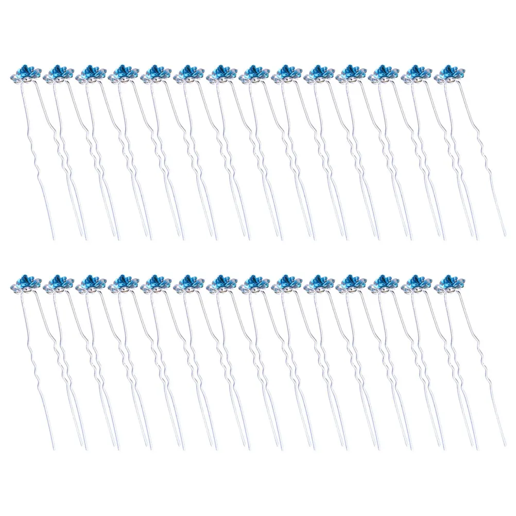 

40 Pcs Rhinestone Rose Hairpins Crystal Bobby Pins Bridal Wedding Women Girls Hair Accessories Elegant Charm Daily Occasions