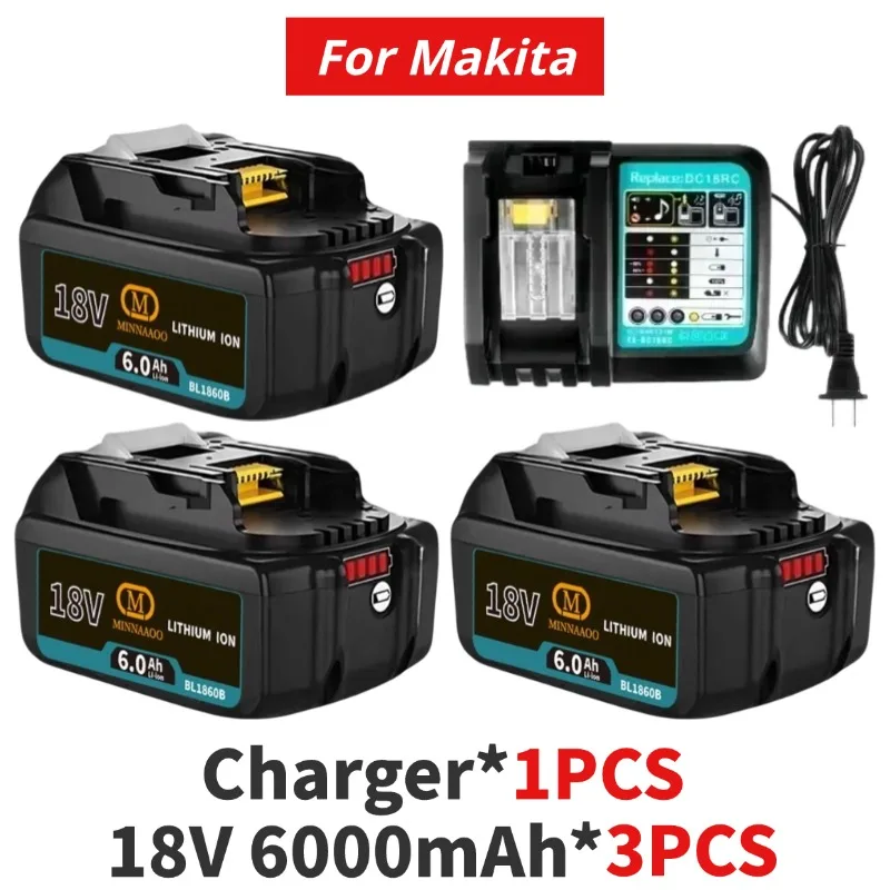 

For Makita 18V 6.0Ah/5.0Ah BL1850B 1860B 1840B Lithium Battery for LXT/TD173D/BL1830/BL1860/TW251D Power Tools Replacement