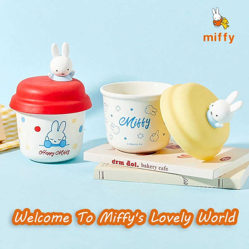 

Керамическая чашка Kawaii Miffy 260 мл, креативные украшения для рабочего стола, высококачественные керамические кружки, аксессуары в стиле аниме с допамином, идеальный подарок
