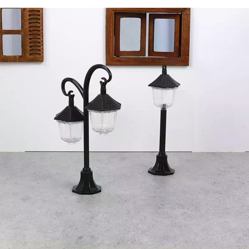 Farolas para casa de muñecas, modelo de casa de muñecas en miniatura, luces de paisajismo, adornos, decoración para casa de muñecas, juguetes para juego de imitación, 1/12
