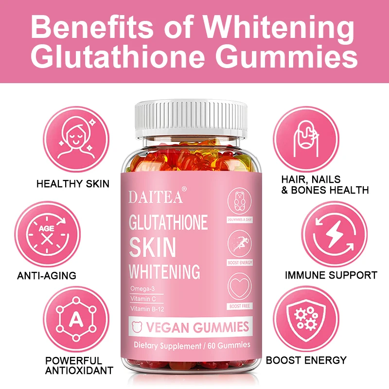 Glutathione Collagen Gummies-for Skin Care,Calcium Absorption,Anti-aging,Liver Support,Antioxidants,Immune System 60 Gummies