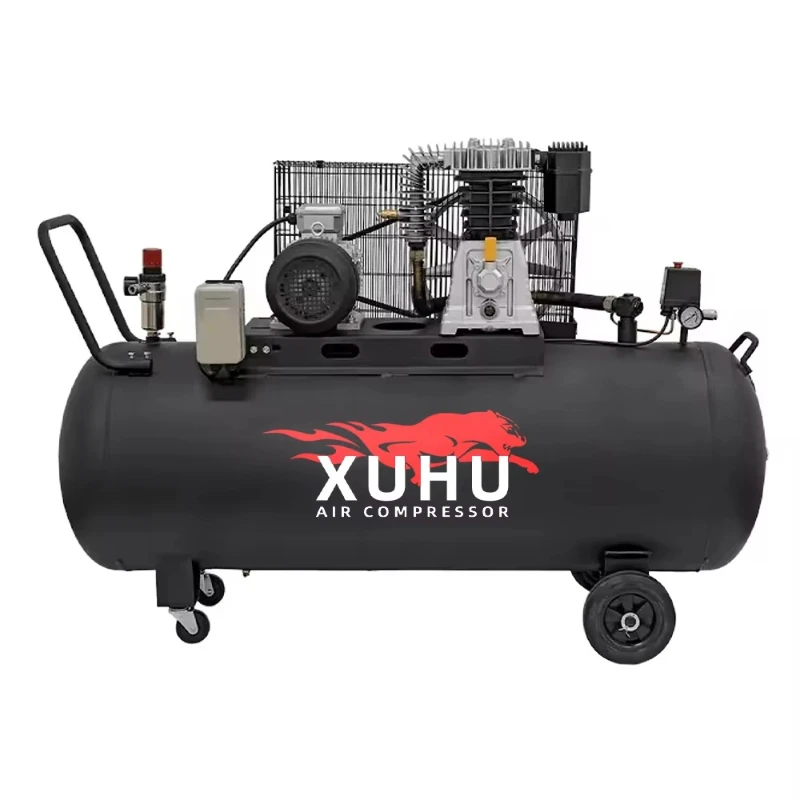 New Design 4KW 5.5HP 300L Industrial Lubricated Piston Italy Type Portable Belt Driven Air Compressor with Engine and Motor