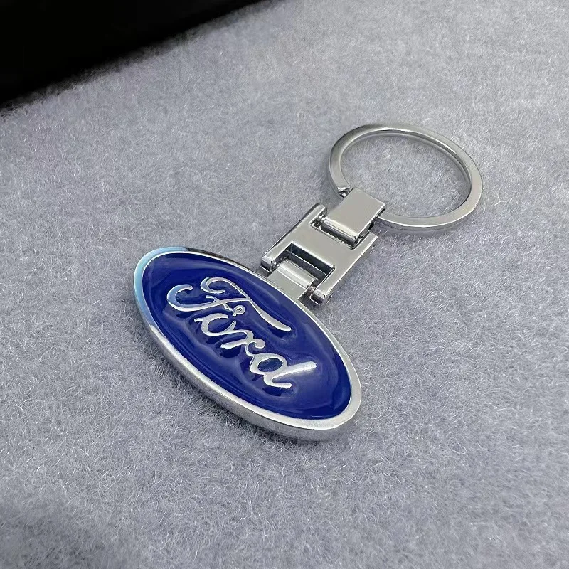 Metal Car Emblema Keychain para Ford Ranger S-Max Focus Galaxy Mondeo Transit Tourneo Custom Ranger Liga de zinco Anti-perda Key Ring