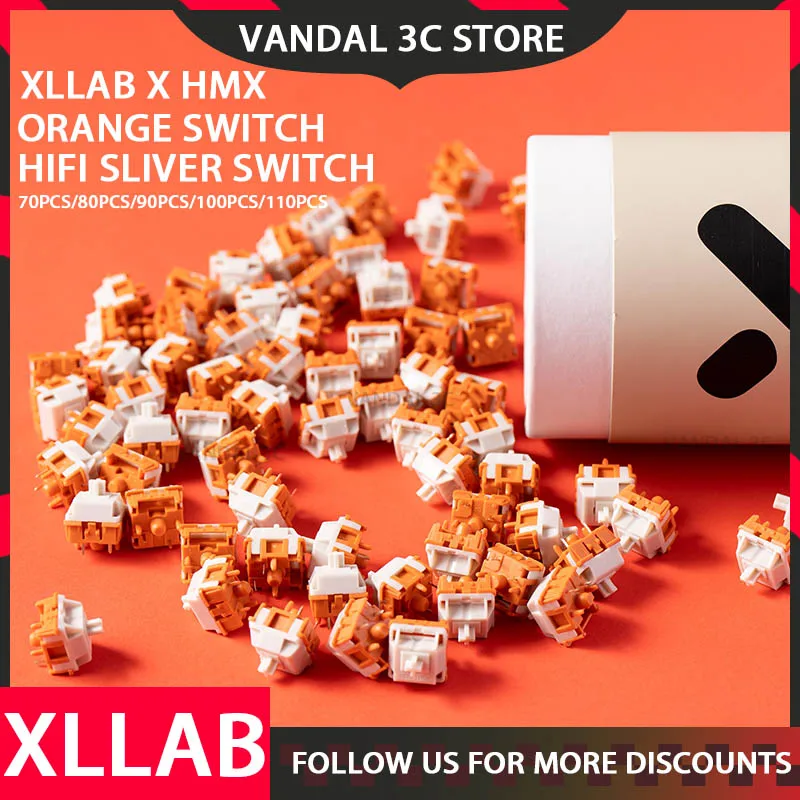 

Xllab X Hmx Orange Axis Hifi Silver Axis Vintage Citrus Customized Axis Body Customization Mechanical Keyboard Accessories Gifts